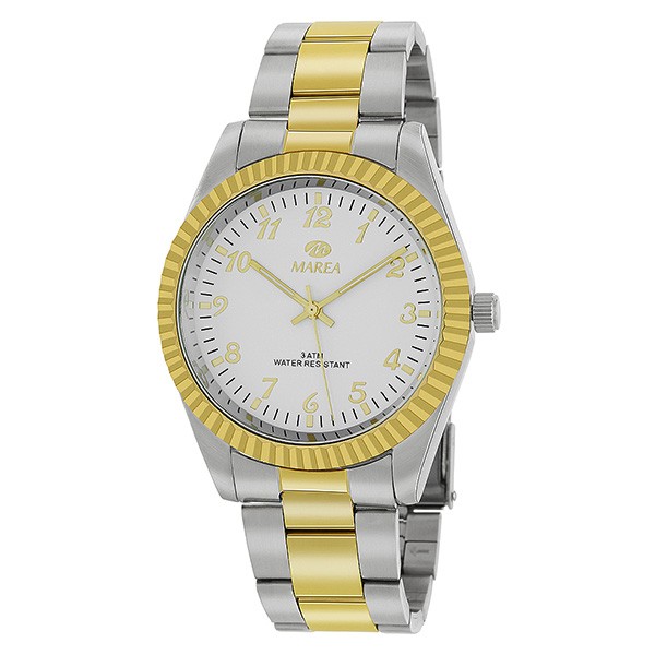 Classic gentleman watch, silver and gold.