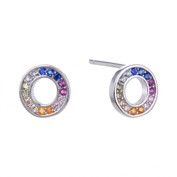 Openwork circle earrings, in silver.