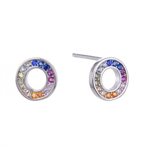 Openwork circle earrings, in silver.