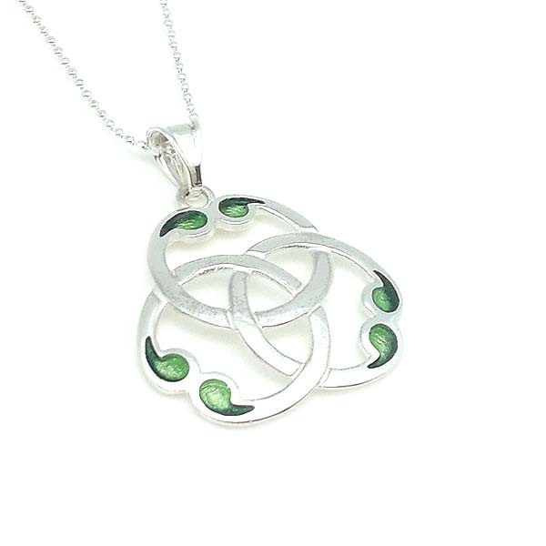 Celtic knot with triquette, in sterling silver.