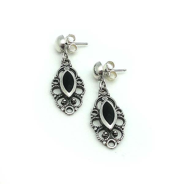 Pendientes plata y azabache