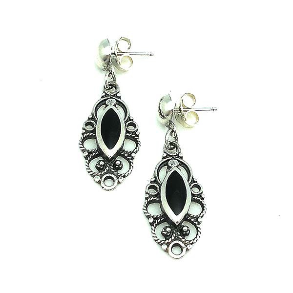 Pendientes plata y azabache