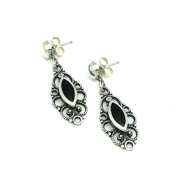 Pendientes plata y azabache