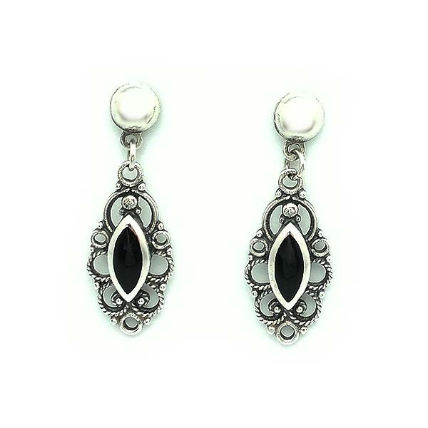 Pendientes plata y azabache