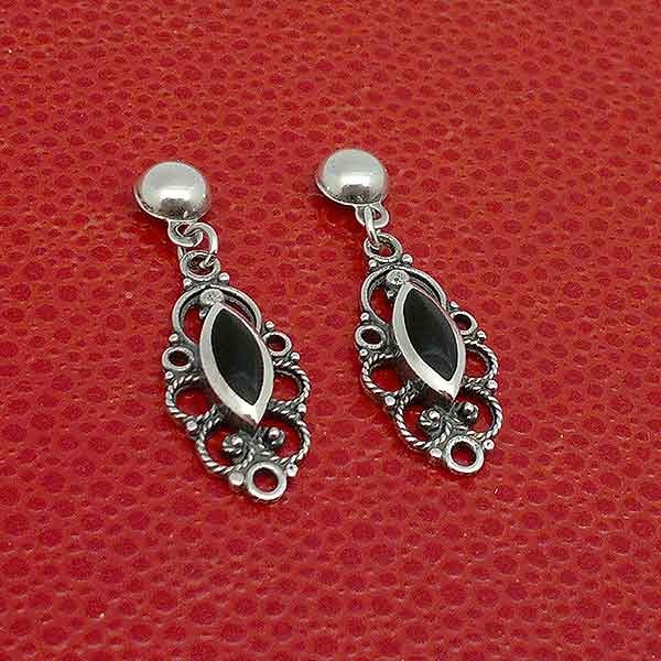 Pendientes plata y azabache