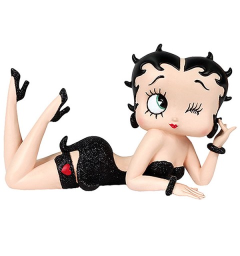 Betty Boop Lying Down, black dress.
