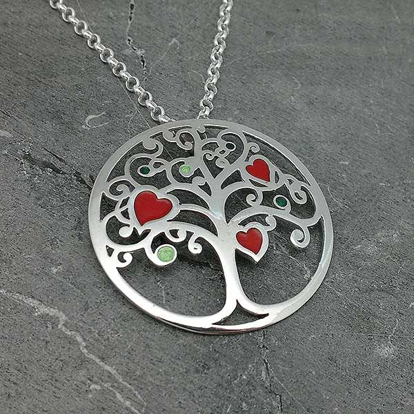 tree of life pendant, sterling silver