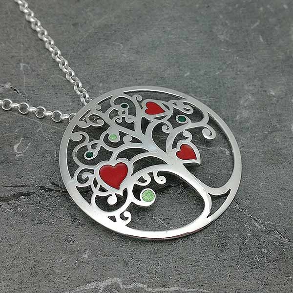 tree of life pendant, sterling silver
