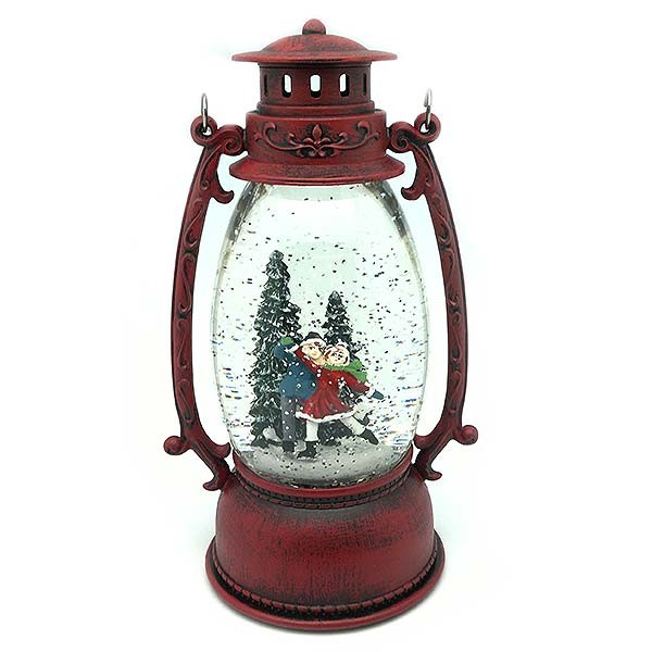 Christmas lantern, with a beautiful pair of skaters.