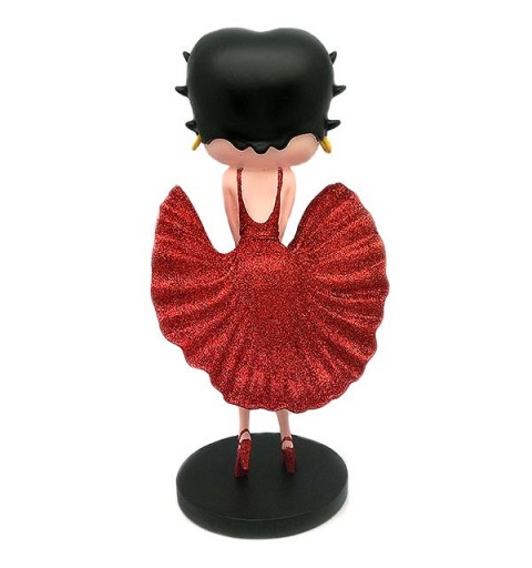 Betty Boop, in bright red dress.