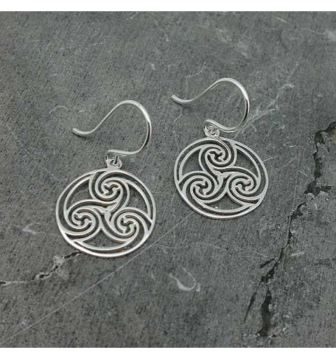 Sterling silver earrings, with the Celtic symbol, called triskelion