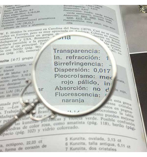 Pendant in sterling silver, shaped like a magnifying glass.