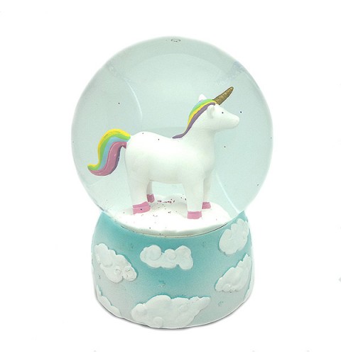 Bola de nieve con unicornio