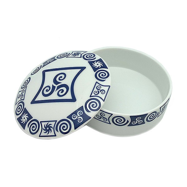 Caja porcelana con greca