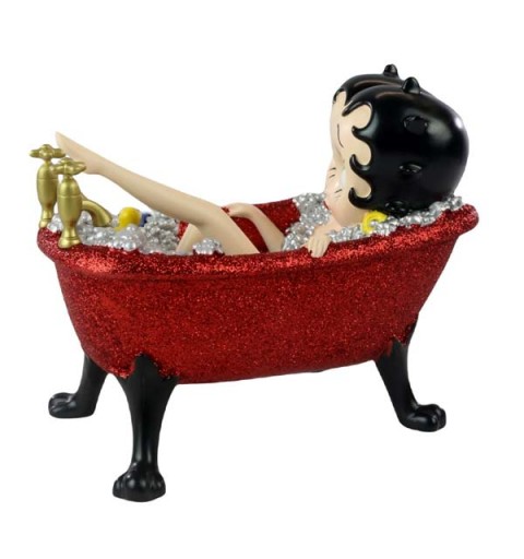 Figure Betty Boop, taking a bath in a red bathtub