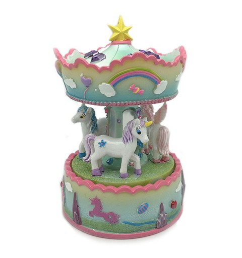 musical carousel with unicorns