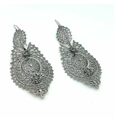 Pendientes tipo aderezo, de tamaño XL, en plata de ley.