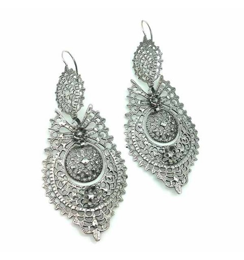 Pendientes tipo aderezo, de tamaño XL, en plata de ley.