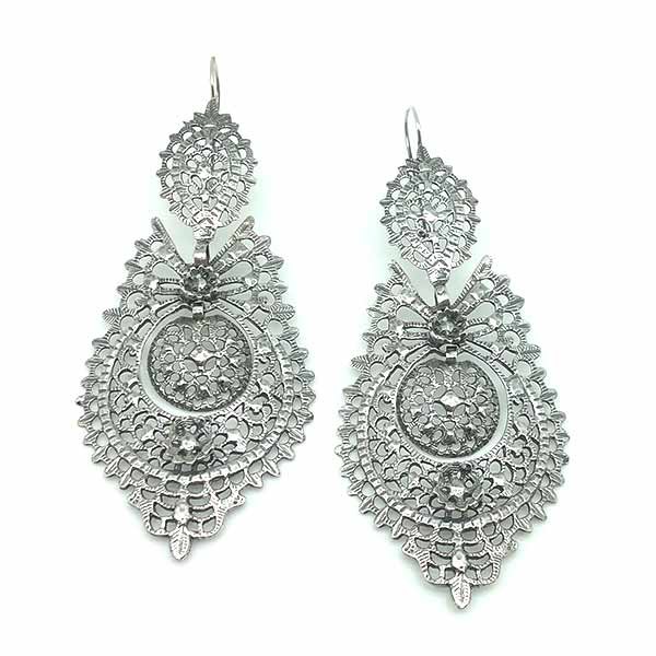 Pendientes tipo aderezo, de tamaño XL, en plata de ley.