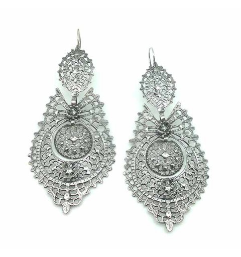 Pendientes tipo aderezo, de tamaño XL, en plata de ley.