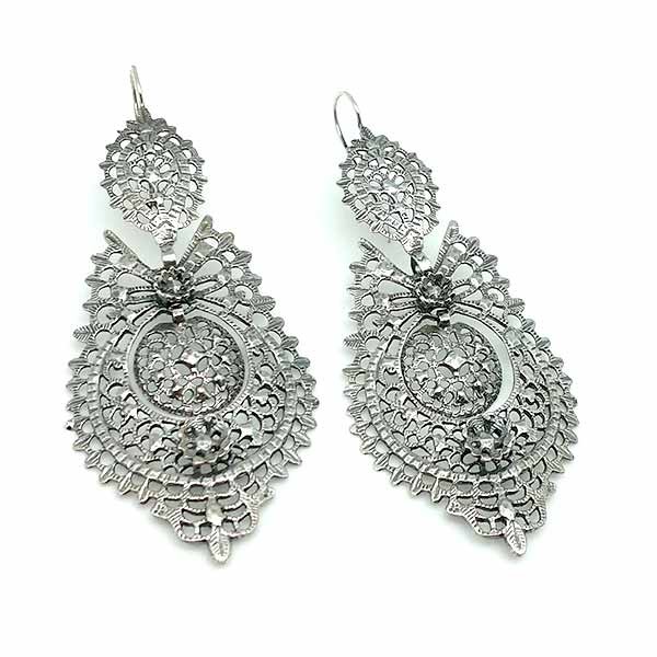 Pendientes tipo aderezo, de tamaño XL, en plata de ley.