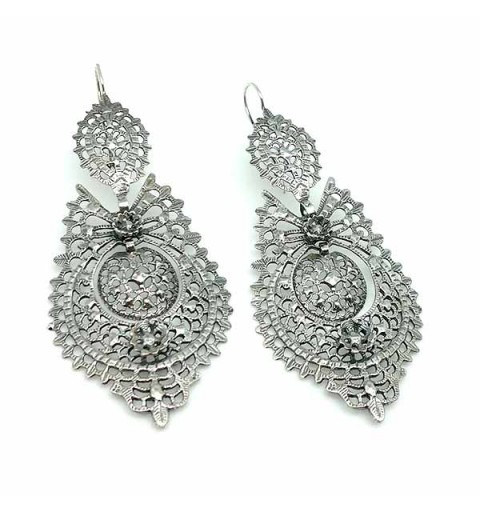 Pendientes tipo aderezo, de tamaño XL, en plata de ley.