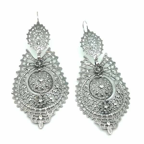 Pendientes tipo aderezo, de tamaño XL, en plata de ley.