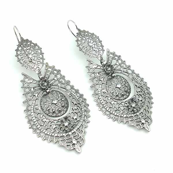 Pendientes tipo aderezo, de tamaño XL, en plata de ley.