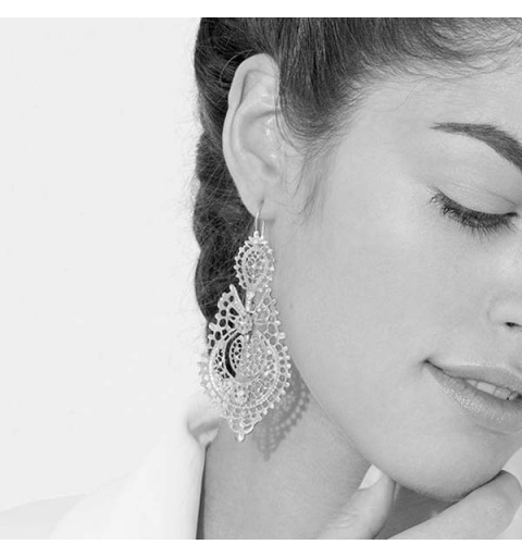 Pendientes tipo aderezo, de tamaño XL, en plata de ley.