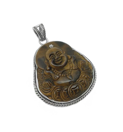 Handmade pendant with an image of Buddha.