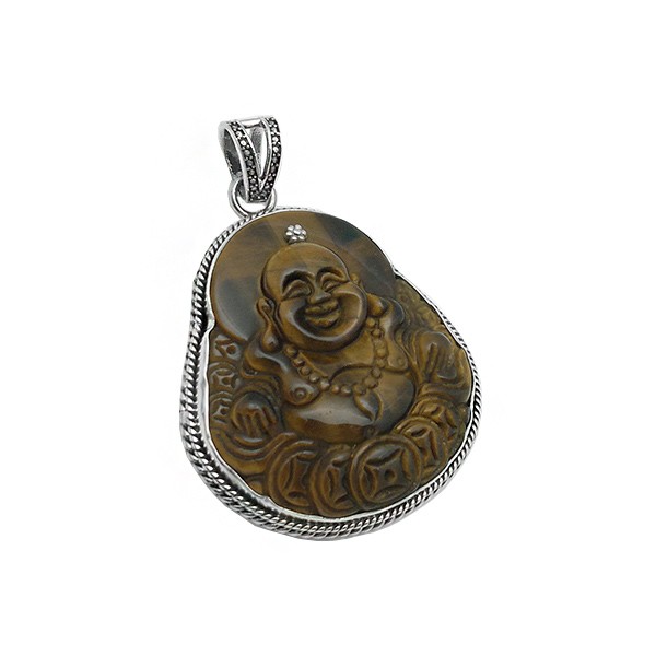 Handmade pendant with an image of Buddha.