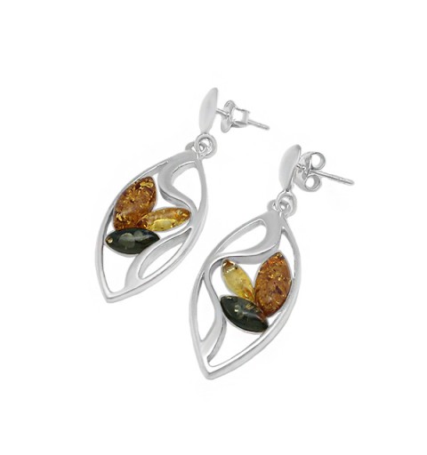 Amber stone earrings