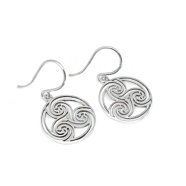 Sterling silver earrings, with the Celtic symbol, called triskelion