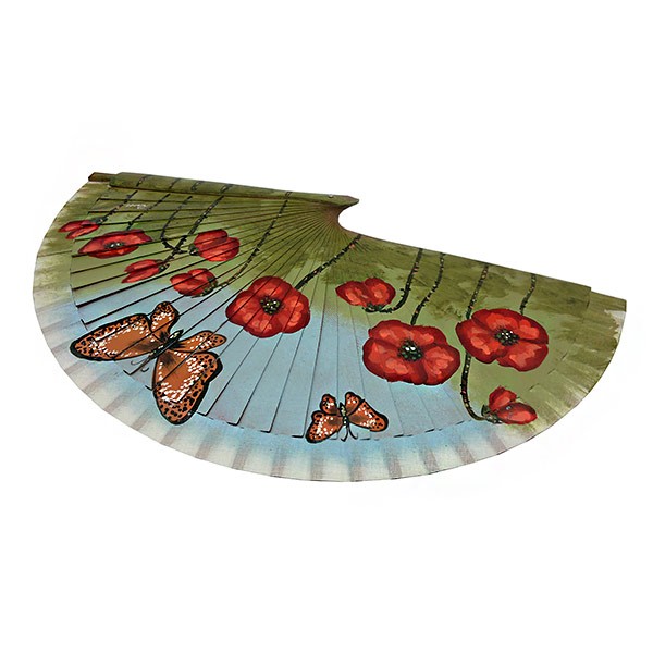 Butterflies and poppies fan