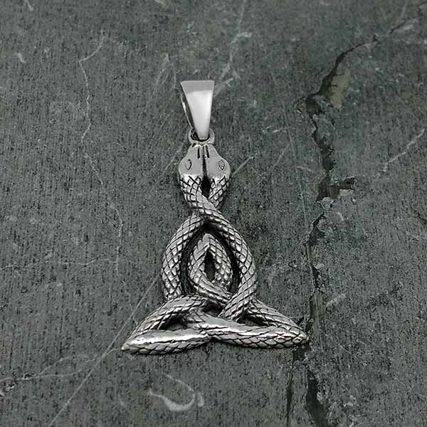 Celtic triqueta snakes pendant
