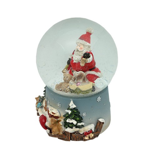 Snowball Santa Claus with puppy