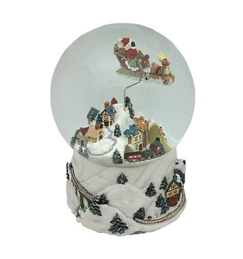 Snow globe, santa claus on sleigh