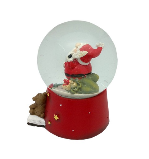 Christmas snowball, with the figure of Santa Claus.