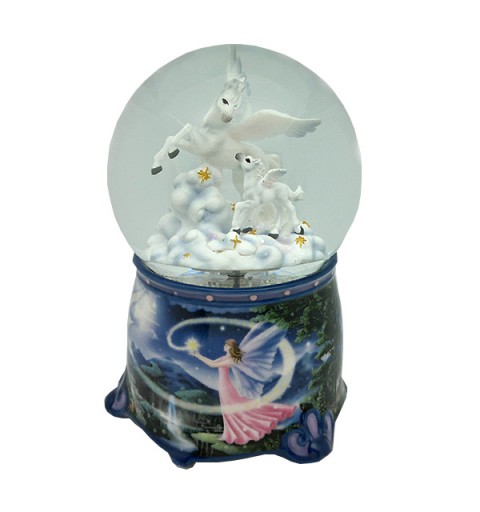 Bola de nieve con dos unicornios