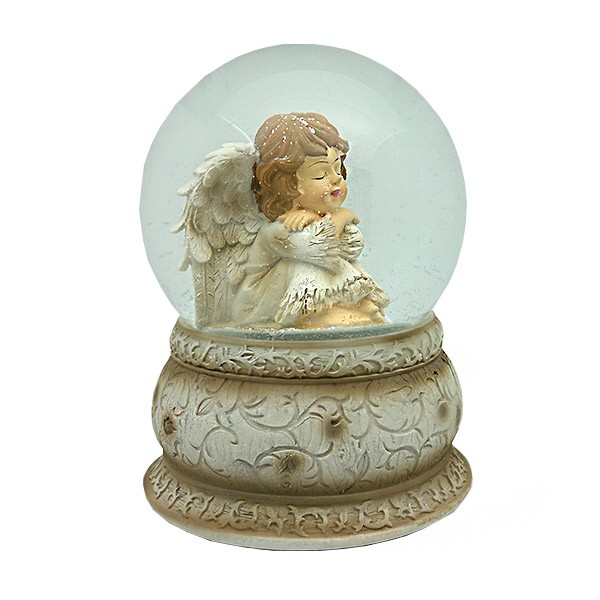 Snow globe with cherub