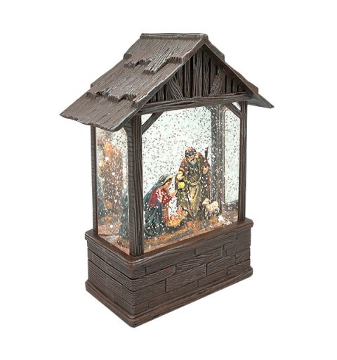 Christmas lantern, in which we can see the birth of Jesus.
