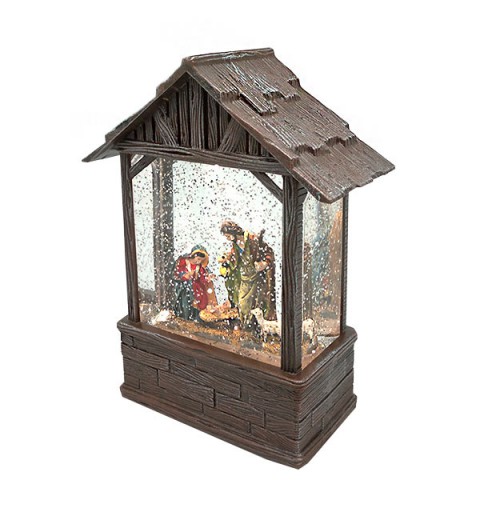 Christmas lantern, in which we can see the birth of Jesus.