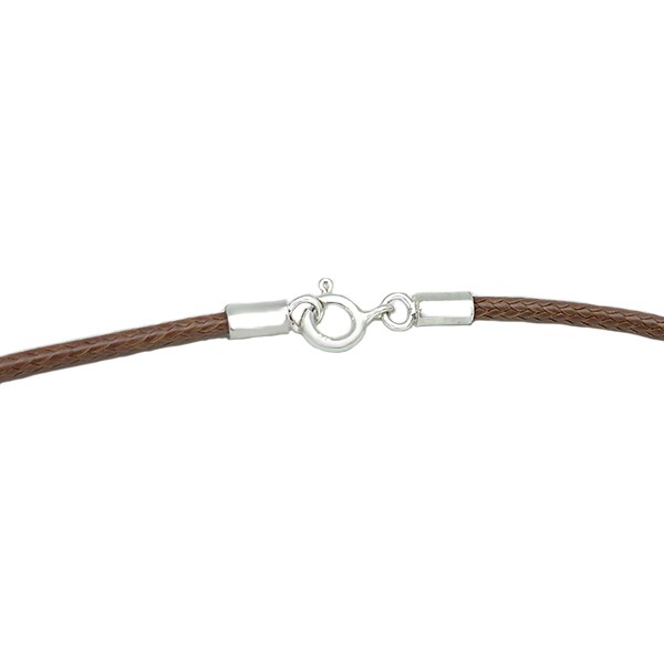 Brown cord with silver clasp
