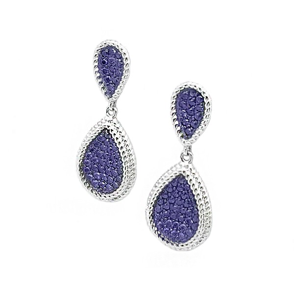 Silver earrings, lilac
