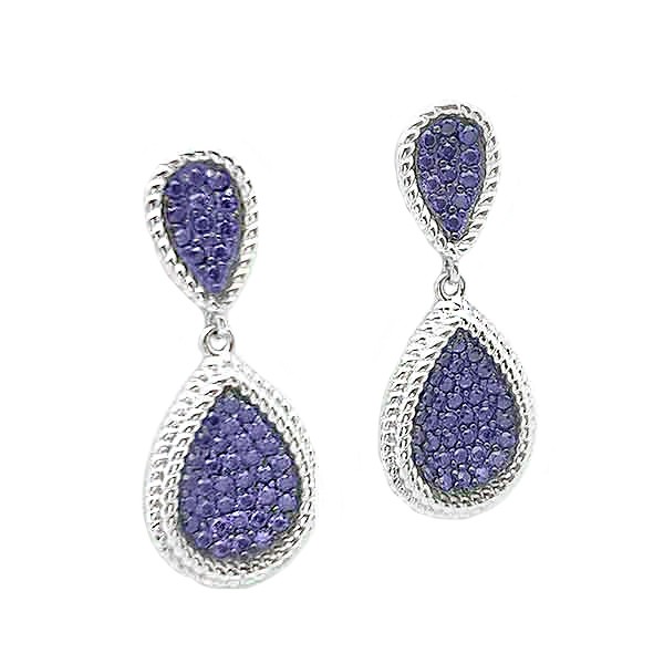 Silver earrings, lilac