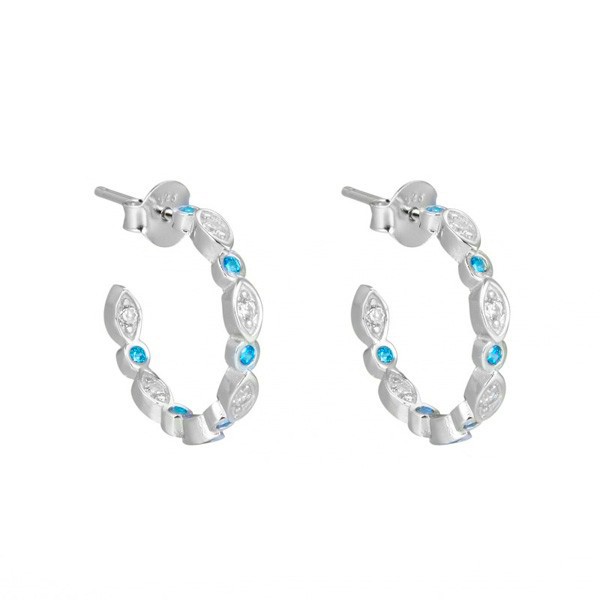 Blue hoops earrings