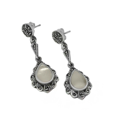 Pendientes nácar y marcasitas