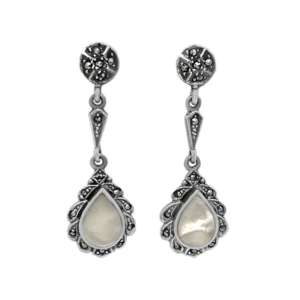 Pendientes nácar y marcasitas