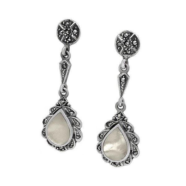 Pendientes nácar y marcasitas