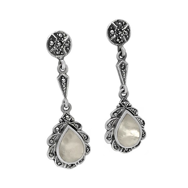 Pendientes nácar y marcasitas